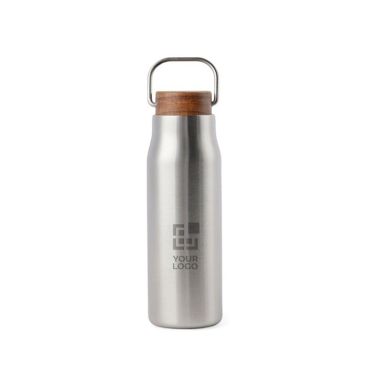 Thermos en inox recyclé à poignée et bouchon en bois 300ml