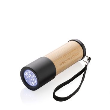 Lampe torche en bambou et plastique recyclé de 20m de portée