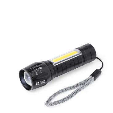 Lampe torche rechargeable avec 1 LED et 10 COB dans manche