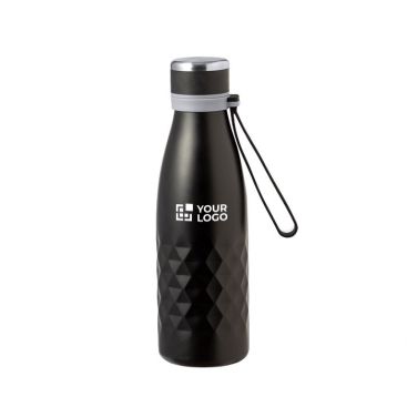 Bouteille en inox double paroi à dragonne en silicone 550ml