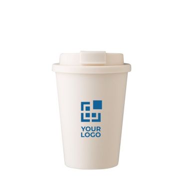 Mug en plastique avec couvercle à vis et ouverture 350ml