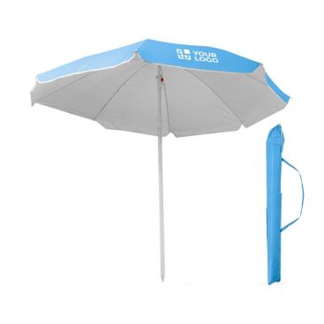 Parasol de plage en nylon coloré avec bordure blanche Ø180