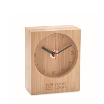 Horloge analogique entièrement en bambou, personnalisable