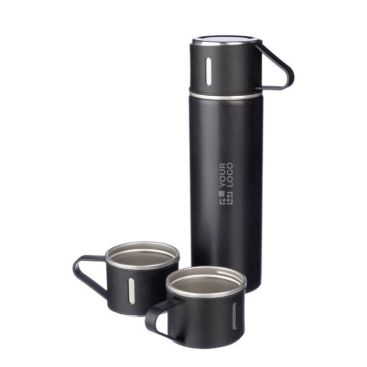 Thermos à double paroi acier inoxydable de 420ml et 2 tasses de 150ml