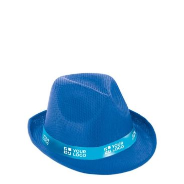 Chapeau en plastique de différentes couleurs, ruban non inclus avec zone d'impression