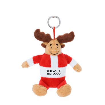 Porte-clés de Noël en peluche en forme de renne personnalisable