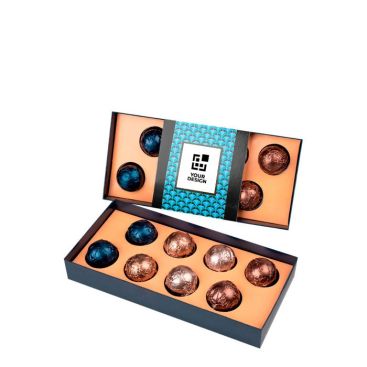 Coffret de 8 bonbons en chocolat belge de divers parfums