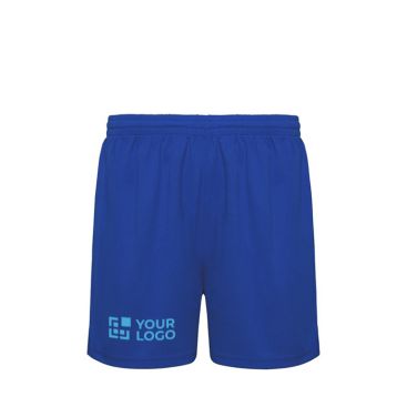 Short de sport promotionnel 100% polyester pour enfants 140 g/m² Roly avec zone d'impression