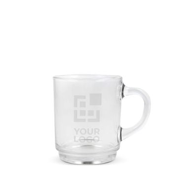 Tasse en verre résistant à la chaleur pour le thé de 260ml avec zone d'impression