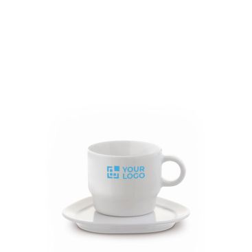 Tasse à café avec soucoupe triangulaire fabriquée en UE 180ml avec zone d'impression