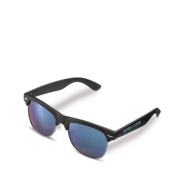 Lunettes de soleil noires avec montures noires protection UV400 avec zone d'impression