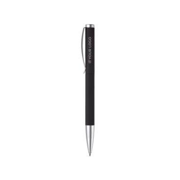 Stylo rotatif en aluminium avec clip et pointe métallique avec zone d'impression