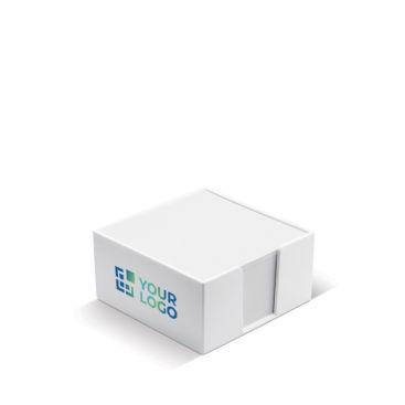 Bloc-notes cube de 320 feuilles blanches en plastique 10x10x5 cm avec zone d'impression