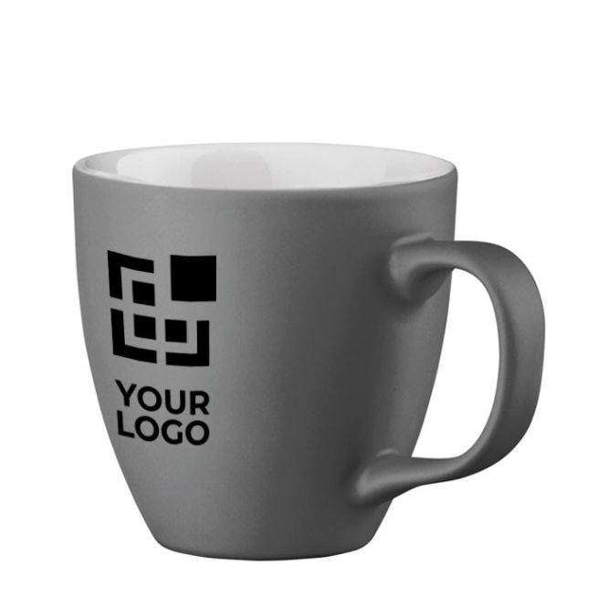 Mug publicitaire de couleur mate de 450 ml avec zone d'impression