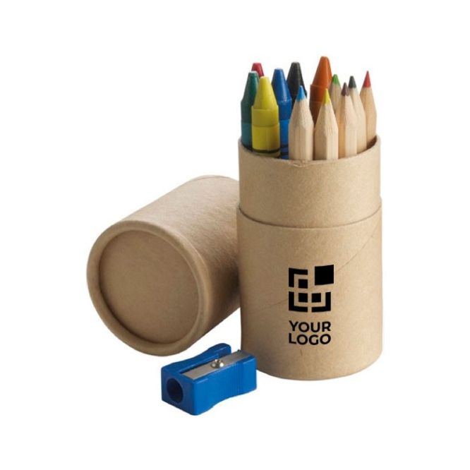 Trousse publicitaire avec crayons de couleur