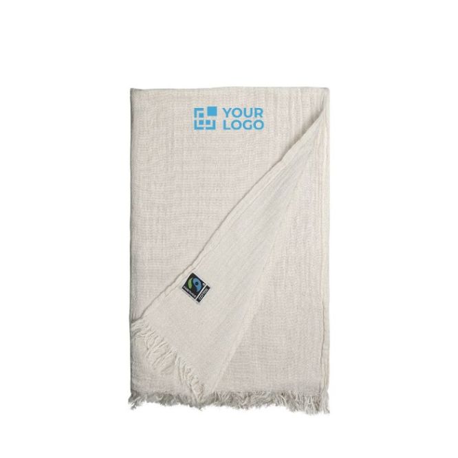 Foulard en coton texturé Fairtrade à franges 85g/m²