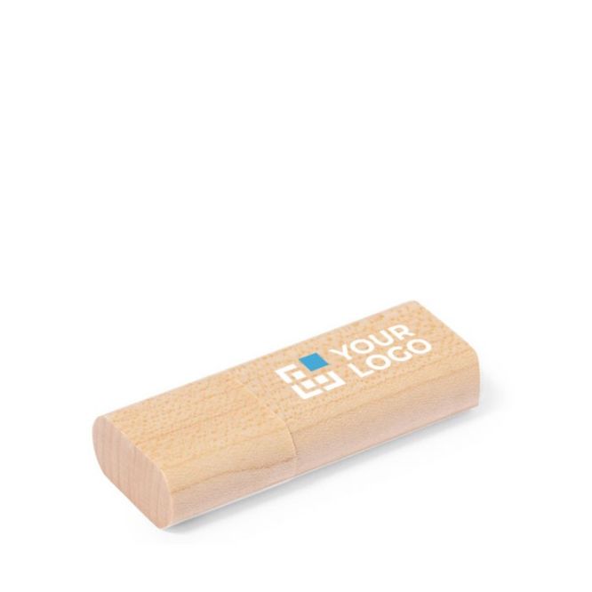 Clé USB en bambou et capuchon de fermeture avec logo