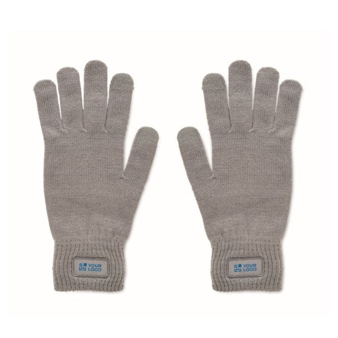 Gants en polyester recyclé avec patch pour personnalisation