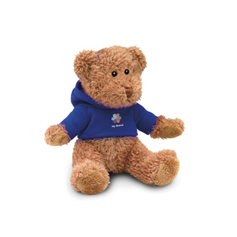 Ours en peluche promotionnel avec T-shirt couleur bleu