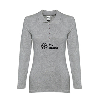 Polo imprimé avec manches longues 210 g/m2 avec zone d'impression