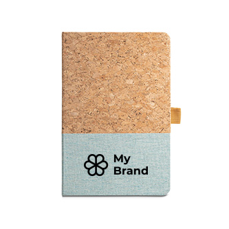 Carnet personnalisé écologique en liège avec zone d'impression