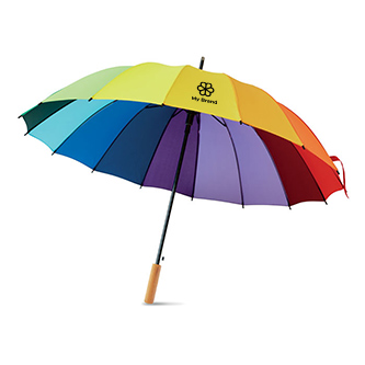 Grand parapluie original arc-en-ciel avec zone d'impression