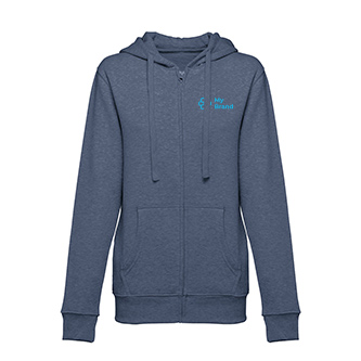 Sweat-shirt zippé pour femme de 320 g/m2 avec zone d'impression