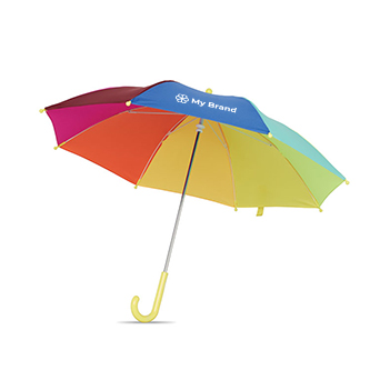 Parapluie enfant avec 8 panneaux aux couleurs de l'arc-en-ciel, Ø46cm